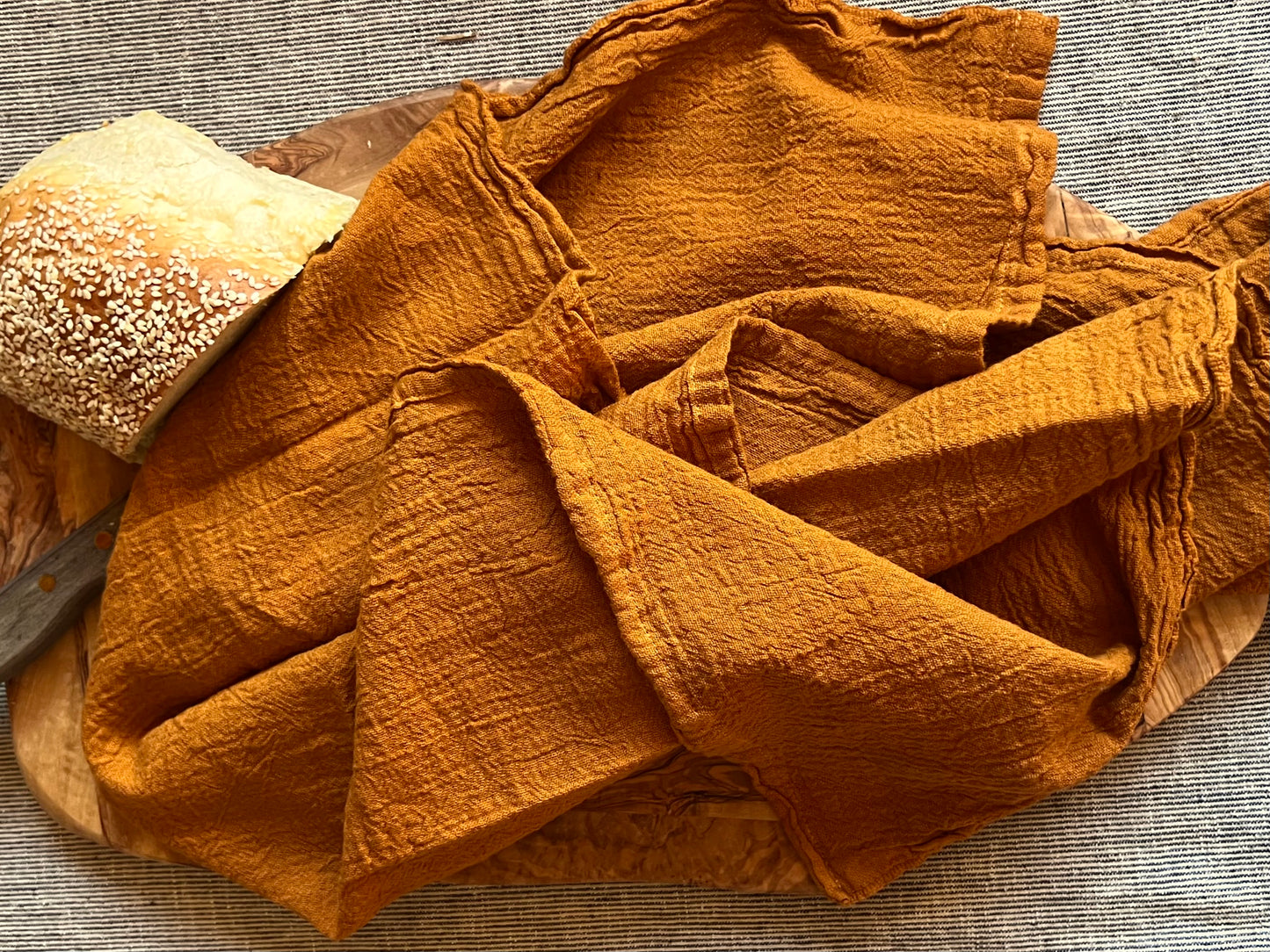 Golden Oak Hand-Dyed Cotton Flour Sack Towel - 28x28 - Handmade