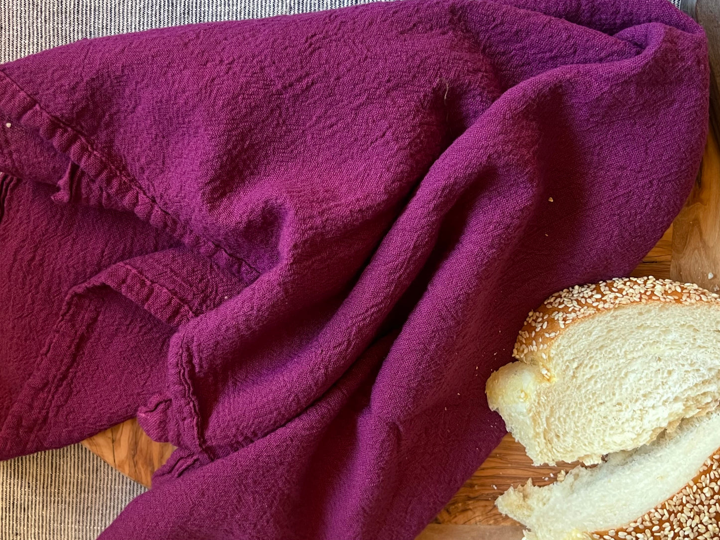 Berry Hand-Dyed Cotton Flour Sack Towel - 28x28 - Handmade