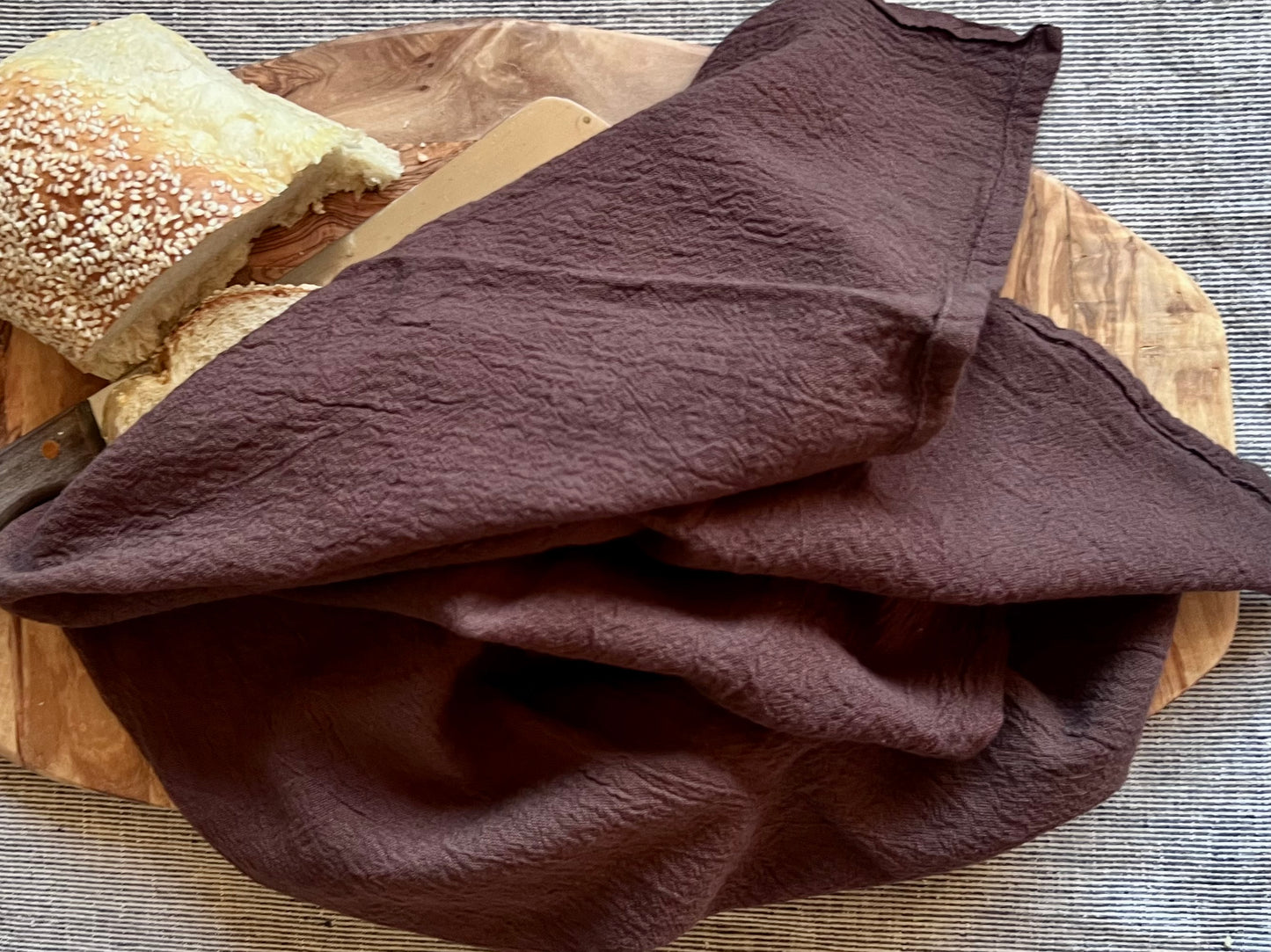 Brazil Nut Hand-Dyed Cotton Flour Sack Towel - 28x28 - Handmade