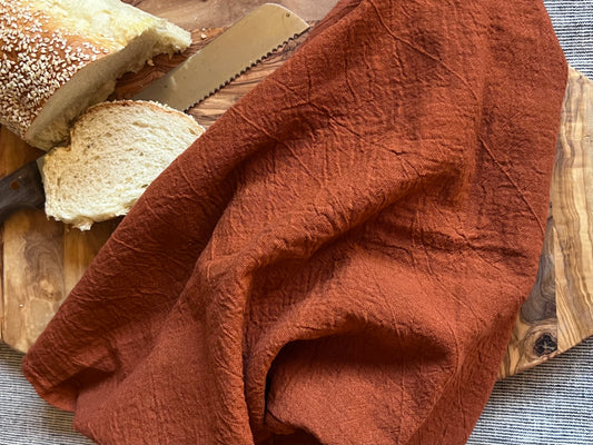 Nutmeg Hand-Dyed Cotton Flour Sack - 28x28 - Handmade