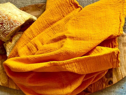 Marigold Hand-Dyed Cotton Flour Sack Towel - 28x28 - Handmade
