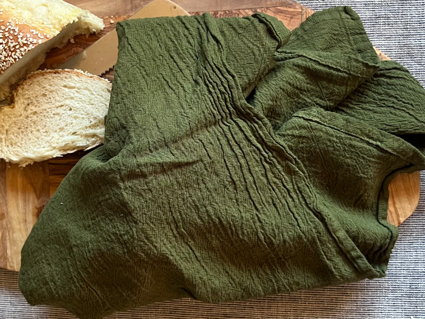 Moss Hand-Dyed Cotton Flour Sack Towel - 28x28 - Handmade