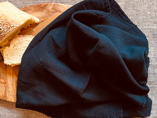 Raven Hand-Dyed Cotton Flour Sack Towel - 28x28 - Handmade