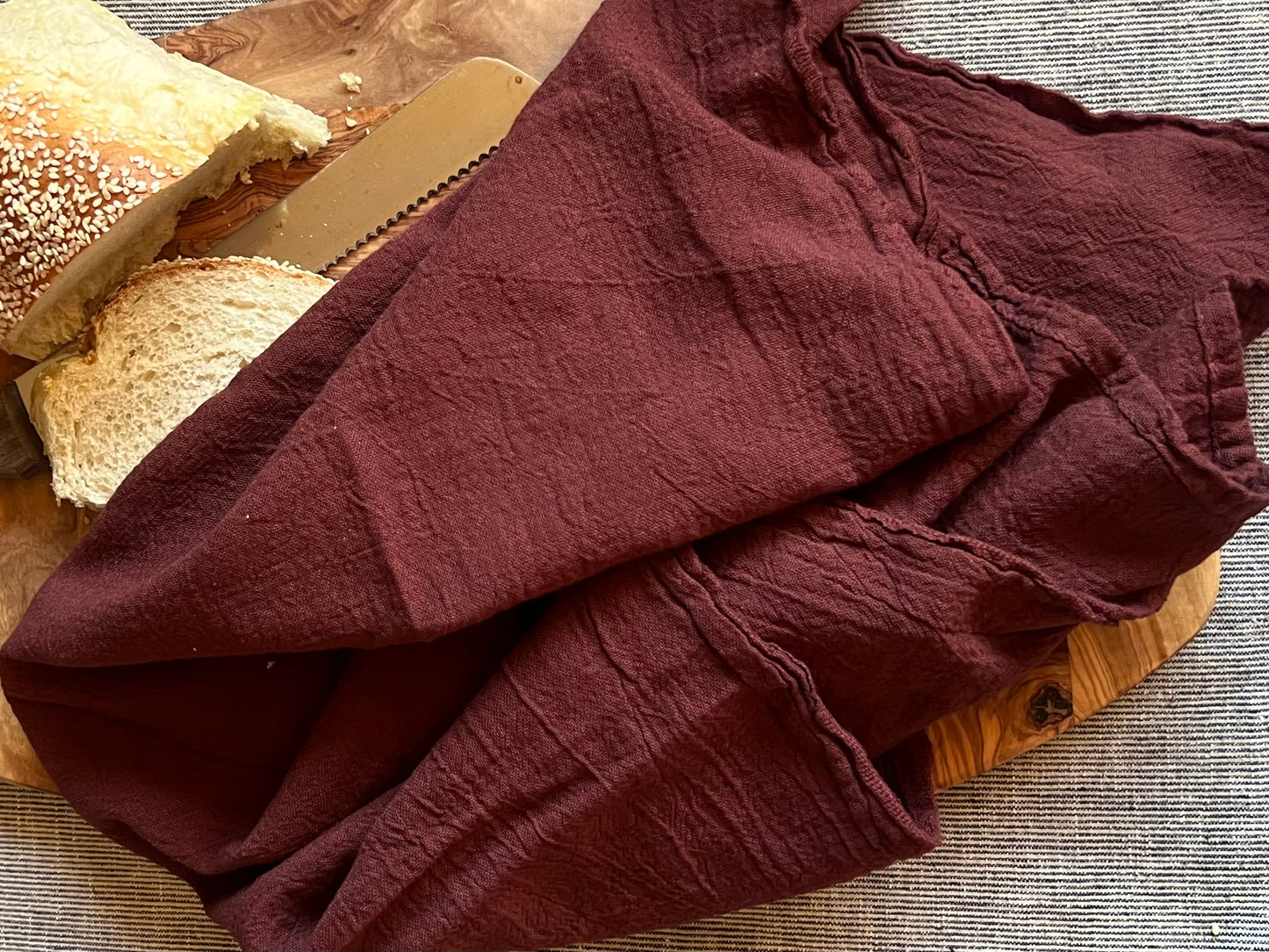 Chestnut Hand-Dyed Cotton Flour Sack Towel - 28x28 - Handmade