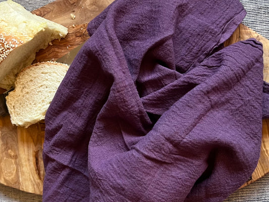 Amethyst Hand-Dyed Cotton Flour Sack Towel - 28x28 - Handmade