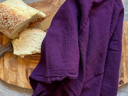 Purple Rain Hand-Dyed Cotton Flour Sack Towel - 28x28 - Handmade