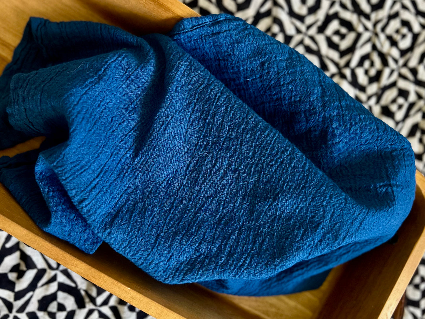 Deep Ocean Hand-Dyed Cotton Flour Sack Towels - 28 x 28 - Handmade