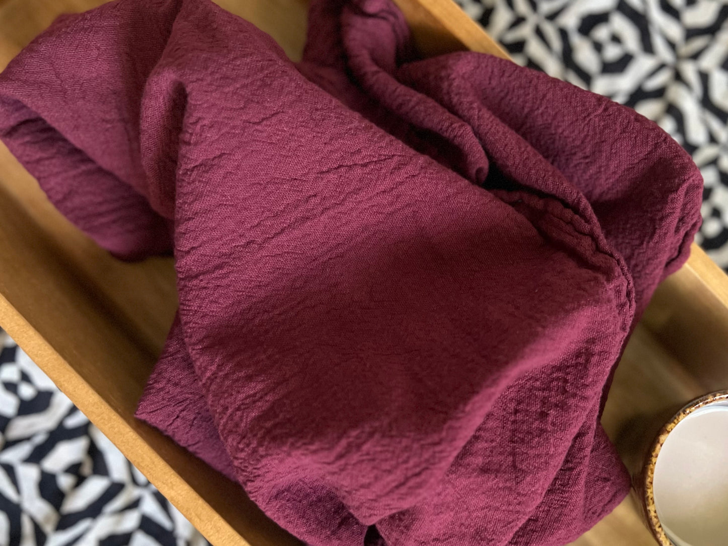 Garnet Hand-Dyed Cotton Flour Sack Towels - 28 x 28-  Handmade